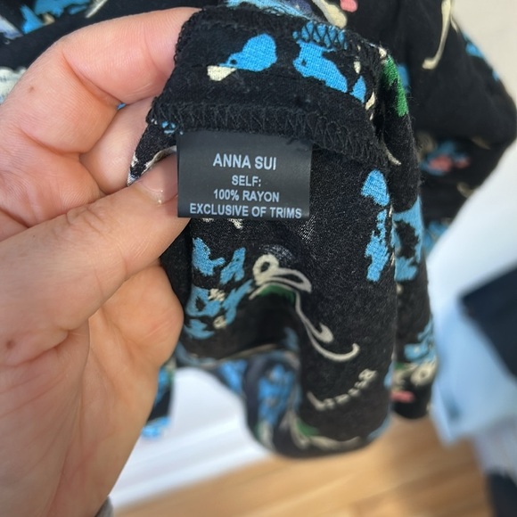 Anna Sui Berard Faces Print Dress Floral Buttons shirt dress size 2 made in usa - Picture 7 of 13